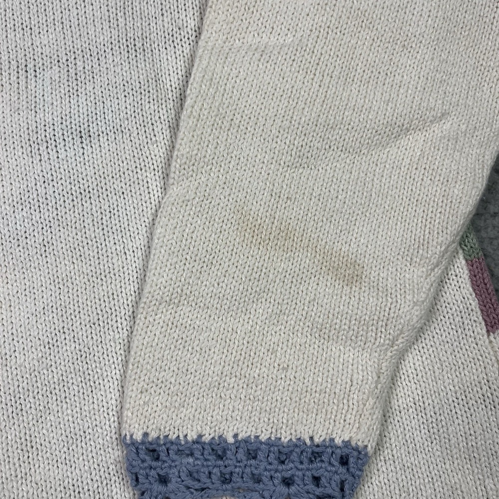 Vintage Shenanigans Sweater Hand Knit Cottage Cottagecore Granny House Medium - Picture 10 of 12